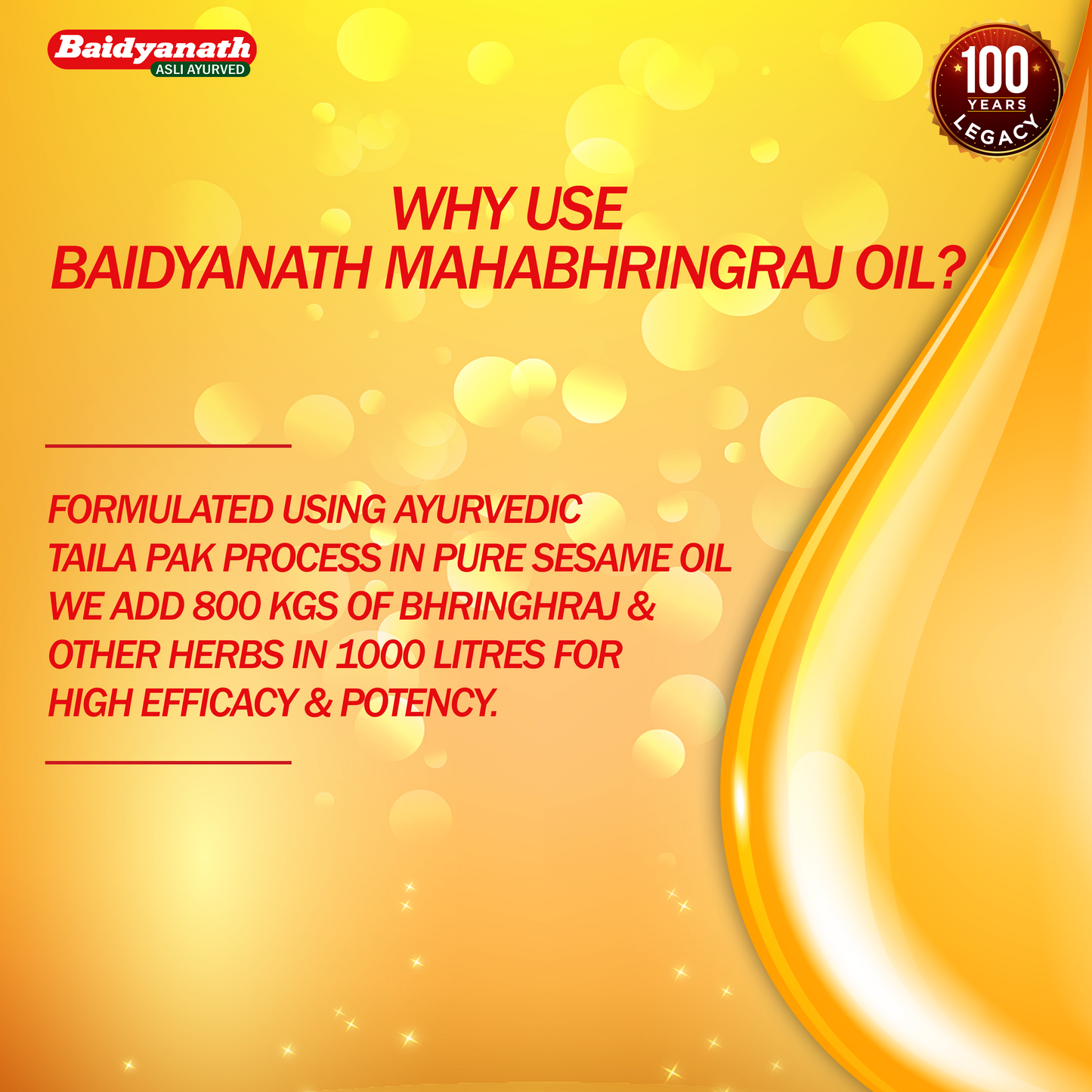 Mahabhringraj Oil (MED) - Ayurvedic Hair Oil