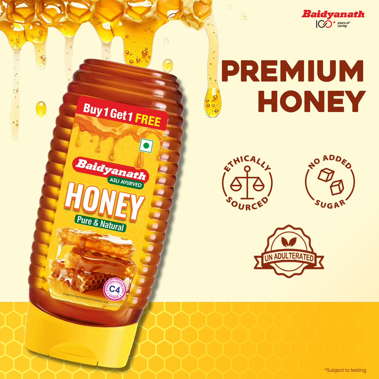 Baidyanath Squeeze Honey in Easy Squeeze Bottle for Healthy Sweetening