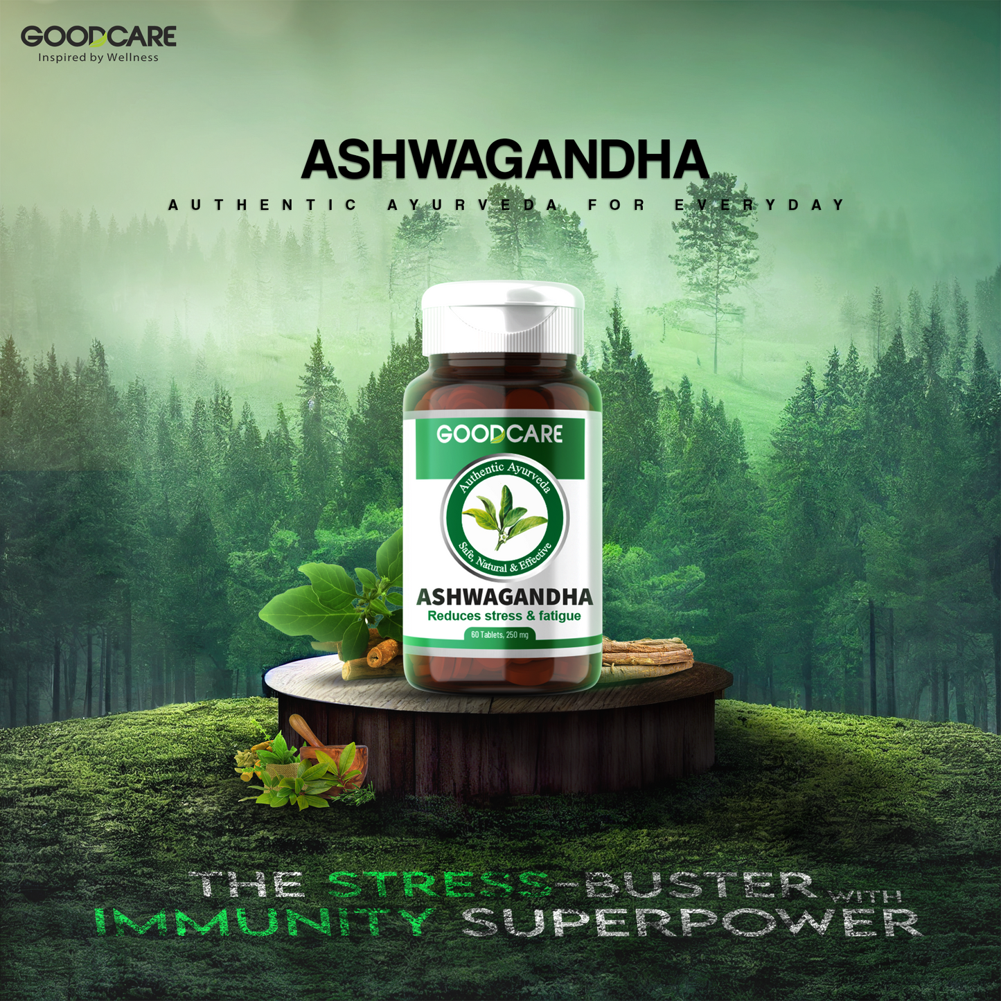 Ashwagandha 60 Tablets For Natural Stress Relief