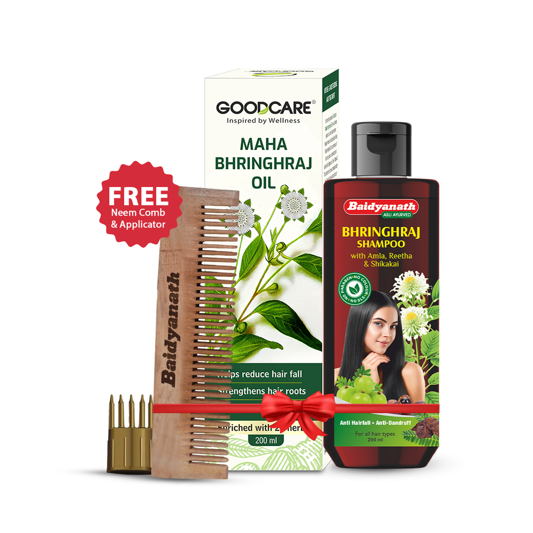 Ultimate Hair Care With Mahabhringraj Oil & Bhringraj Shampoo (Get Free Comb)